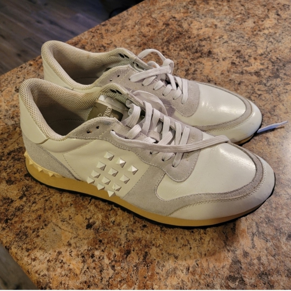 Valentino Garavani White and Gray Sneakers